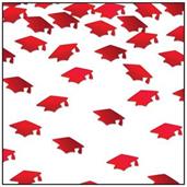 Red Grad Caps Confetti