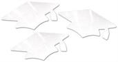 White Metallic Grad Cap Cutouts
