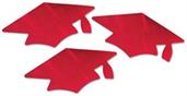 Red Metallic Grad Cap Cutouts