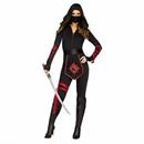Adults Red & Black Sexy Ninja Warrior Jumpsuit Costume