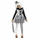 Girls Black & White Dress Killer Clown Costume