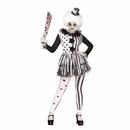 Womens Black & White Killer Clown Costume