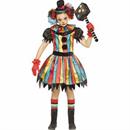 Girls Multicolor Polyester Carny Clown Costume