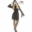 Adults Ghost Face Pearl Velour Dress Costume
