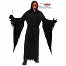 Kids Ghost Face Black Robe with Orange Fluorescent Mask Costume