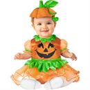 Baby Girl Orange & Green Polyester Pretty Pumpkin Tutu Halloween Costume