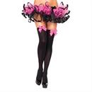 Black Thigh High Stockings With Pink Bows