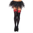 Black Thigh High Stockings With Red Bows