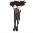 Black Thigh High Stockings With White Bows
