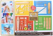 Paint Your Own 4 in 1 Wooden Vehicles Craft Kit | Makes 4 Vehicles