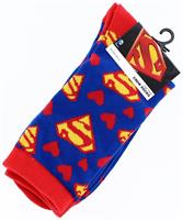 Superman Red and White Hearts Junior Crew Socks