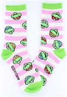 Teenage Mutant Ninja Turtles Pink Striped Crew Socks