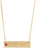 Harry Potter Gryffindor Script Bar Necklace with Stone