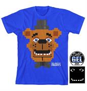 Five Nights at Freddys "Pixel Freddy" Boy's Blue T-Shirt