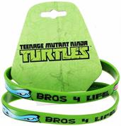 Teenage Mutant Ninja Turtles "Bros 4 Life" Green Rubber Bracelet 2-Pack