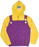 Super Mario Wario Adult Costume Zip Up Hoodie