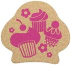 Single Retro Cork Drink Coaster - Cupcake Cluster
