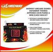 Midway Arcade Games Defender Themed Zippered Coin Purse & Mini Cash Wallet