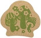 Single Retro Cork Drink Coaster -Mushrooms