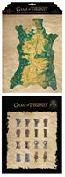 Game of Thrones Westeros Map and Markers Magnet Set