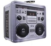 80's Boombox Radio Lunchbox Tin Tote