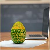 Dragon Egg Paperweight Replica | Solid Resin 4.5-Inch | Fleece Pouch | Green