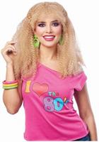 80's Crimped Adult Costume Wig | Blonde