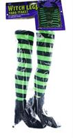 Witch Legs Yard Stakes Green/Black Halloween Decor