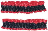 Red And Black Silken Garter Or Armband Adult Costume Set