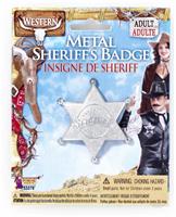 Silver Metal Costume Sheriff Badge Adult