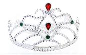 Silver Costume Tiara With Colored Stones Child
