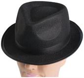 Black Hip Hop Felt Fedora Adult Costume Hat