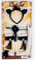 Cat Adult Costume Set - Headpiece, Tail, Collar, and Cuffs