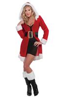 Sexy Mrs. Santa Claus Costume Shirt Coat