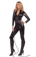 Sexy Feline Woman Black Bodysuit Adult Costume