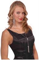 Vintage Hollywood Costume Necklace With Disco Ball and Tassels Necklace