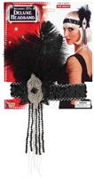 Deluxe Black And Silver Sequin Flapper Headband