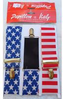 Patriotic Red, White, And Blue Striped Adult Costume Suspenders