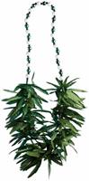 Green Leaf Beads Costume Necklace One Size