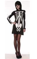 Skeleton Hooded Mini Dress Adult Costume