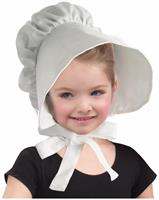 Colonial White Bonnet Child Hat