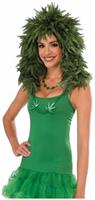 Cannabis Leaf Adult Costume Wig One Size