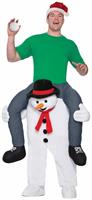 Piggyback Shoulder Riding Adult Costume: Snowman
