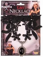 Dark Royalty Black Lace Adult Costume Necklace