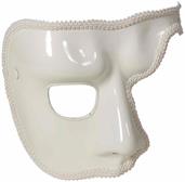 White Phantom Mardi Gras Costume Half-Mask