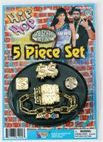 Hip Hop Big Daddy Bling 5 Piece Costume Jewelry Set