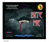 Bite Me Vampire Stache Moustache With Teeth Costume Accessory