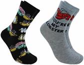Friends Lobster and Cerntal Perk Novelty Unisex Crew Socks | 2 Pairs