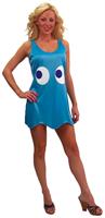 Pac-Man "Inky" Blue Deluxe Costume Tank Dress Adult/Teen Standard