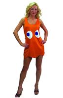 Pac-Man "Clyde" Orange Deluxe Costume Tank Dress Adult/Teen Standard